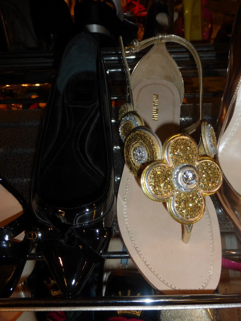 Miu Miu Glitter Flower Sandal on Sale at Nordstroms, floral fashiontrend at a discount!