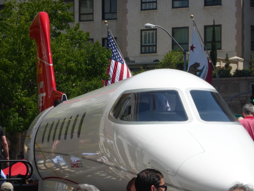 Front view of the Learjet model in Beverly Hills Concourse d'Elegance event