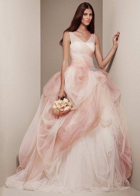 bride pink dress